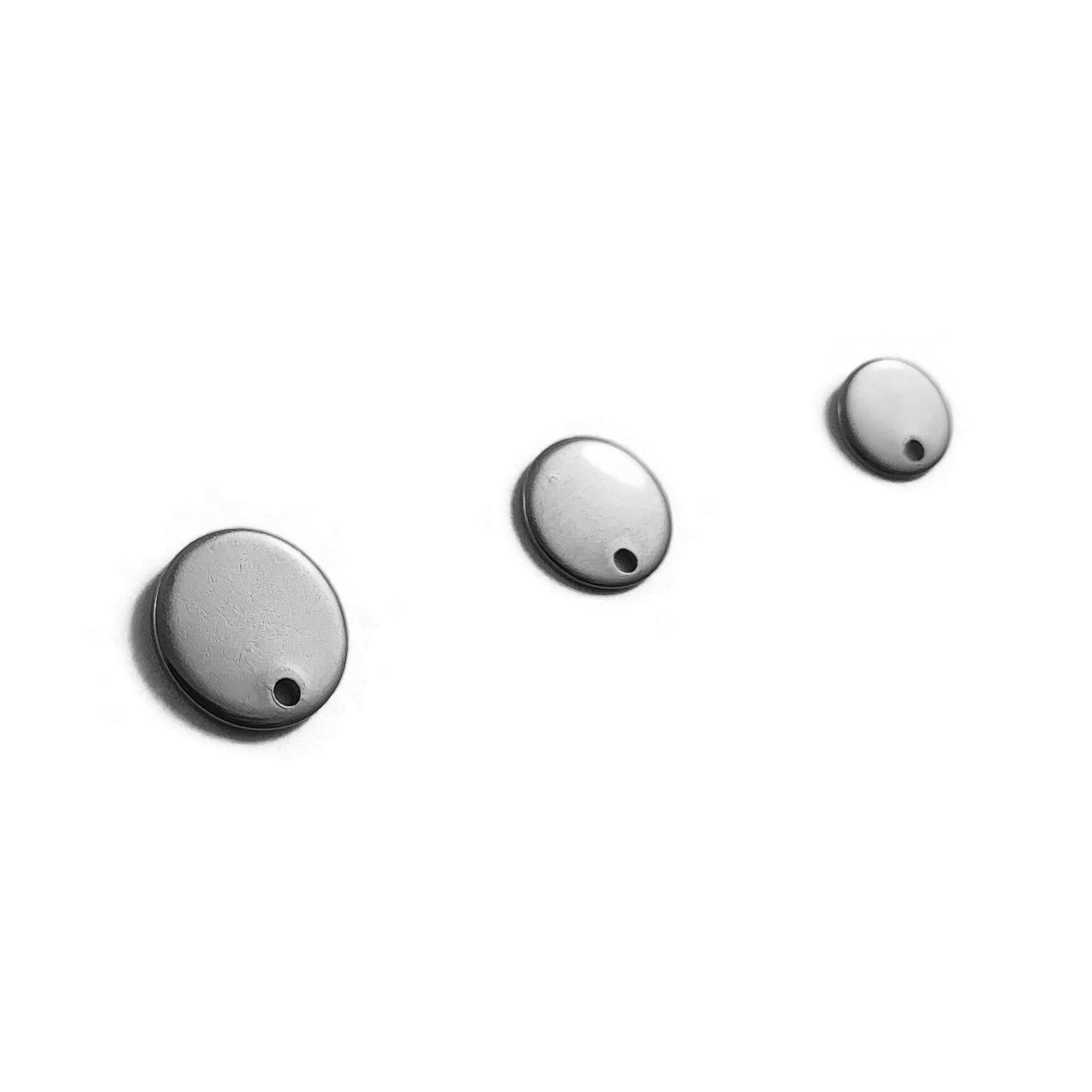 10 Stainless steel earring posts 8mm, 10mm, 12mm round
