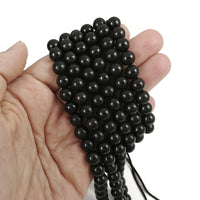 1 Ebony beads strand - 6mm, 8mm, 10mm - Natural Mala Wooden Beads