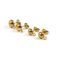 Tiges avec demi-boule 6 ou 8mm pour boucle d'oreille en acier inoxydable - 5 paires
