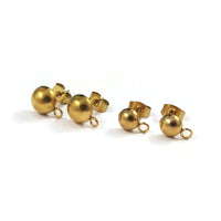 Tiges avec demi-boule 6 ou 8mm pour boucle d'oreille en acier inoxydable - 5 paires
