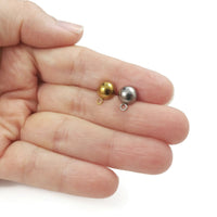 Tiges avec demi-boule 6 ou 8mm pour boucle d'oreille en acier inoxydable - 5 paires
