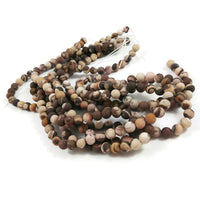 Pierres Naturelles Zebra Jasper Givrées Rondes 6mm