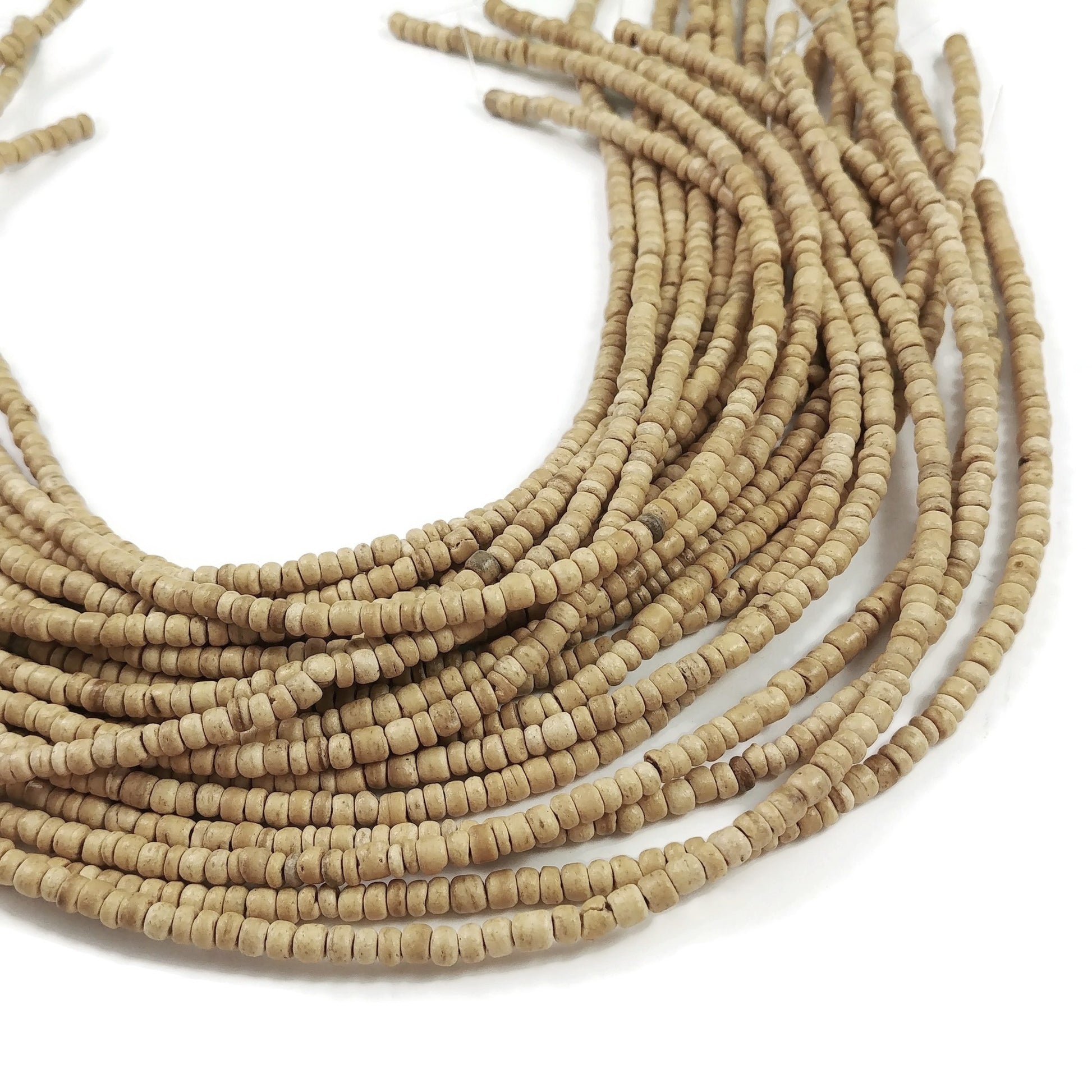 3mm tiny coconut beads - Five colors available