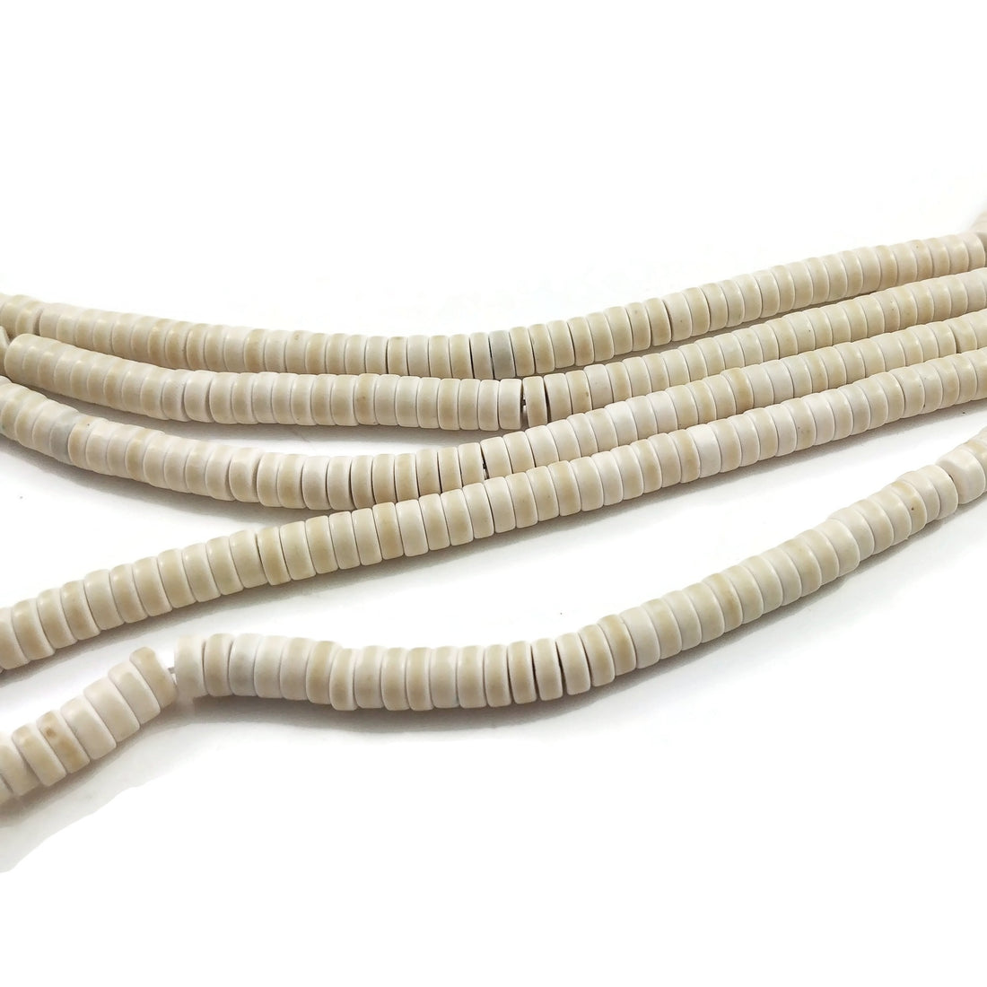 Pierres Naturelles Turquoise blanches en rondelle 6mm