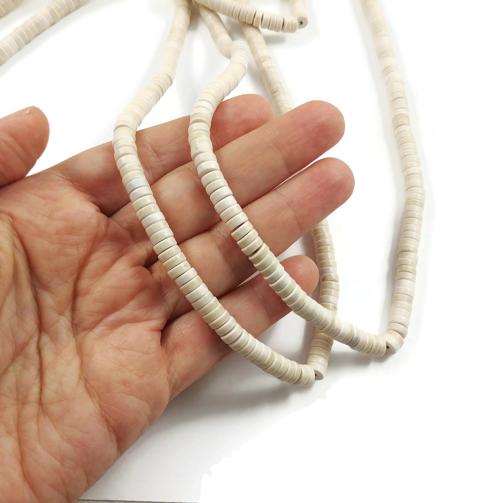 White Turquoise Stone Beads 6mm Rondelle