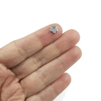 10 Tiny flower charms stainless steel hypoallergenic charms