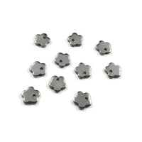 10 Tiny flower charms stainless steel hypoallergenic charms