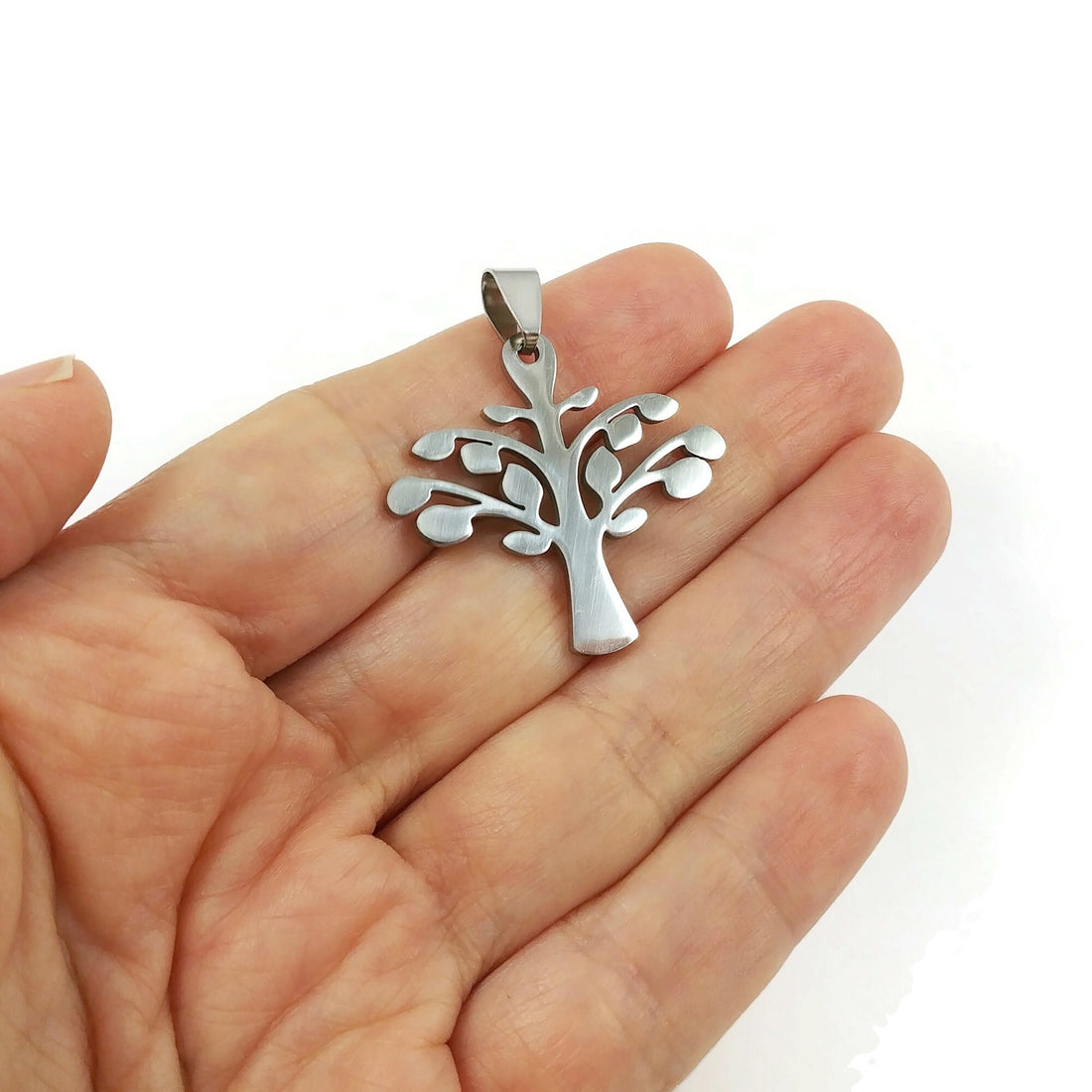 1 Tree pendant stainless steel DIY necklace pendant