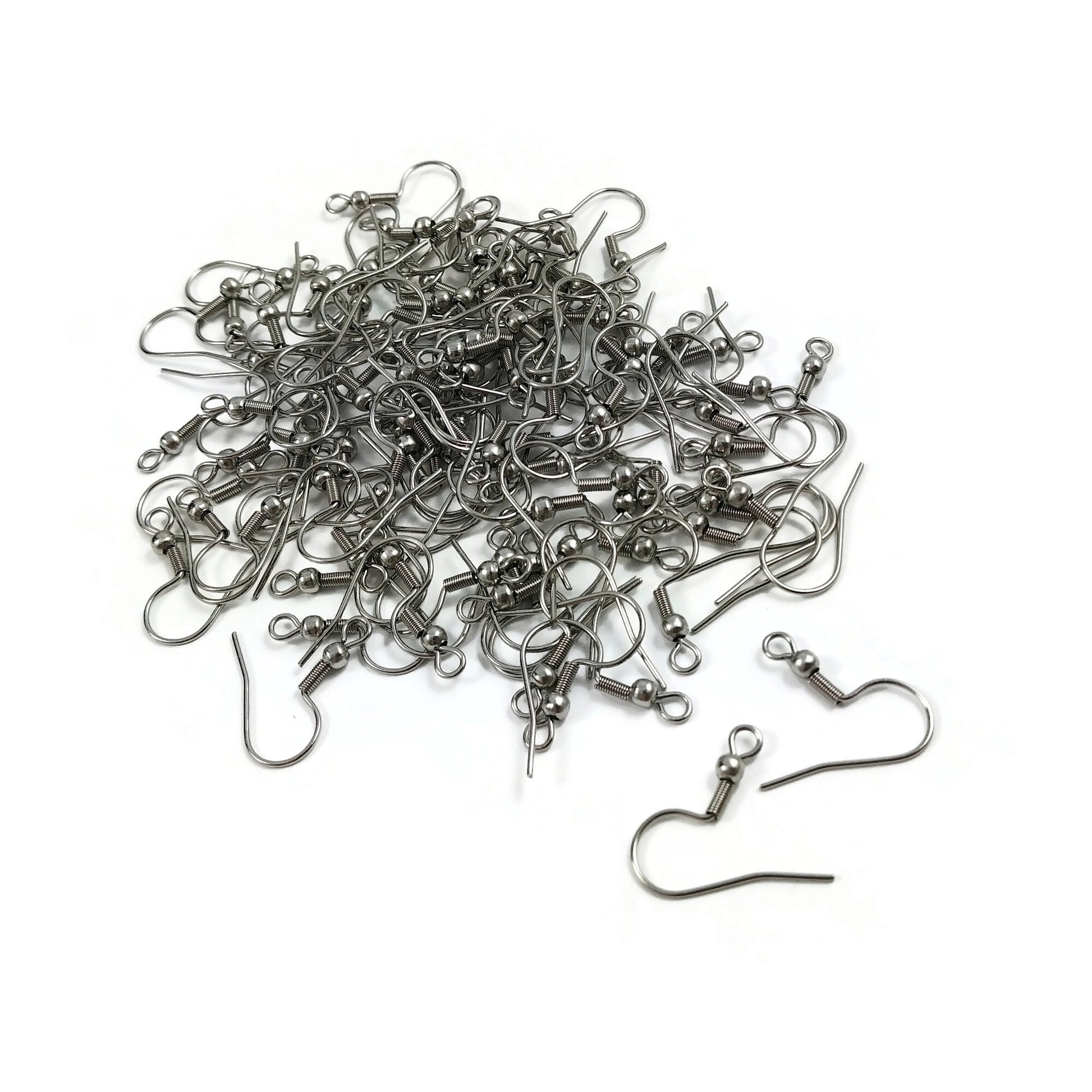 100 pièces (50 paires) crochets pour boucle d'oreille en acier inoxydable hypoallergénique