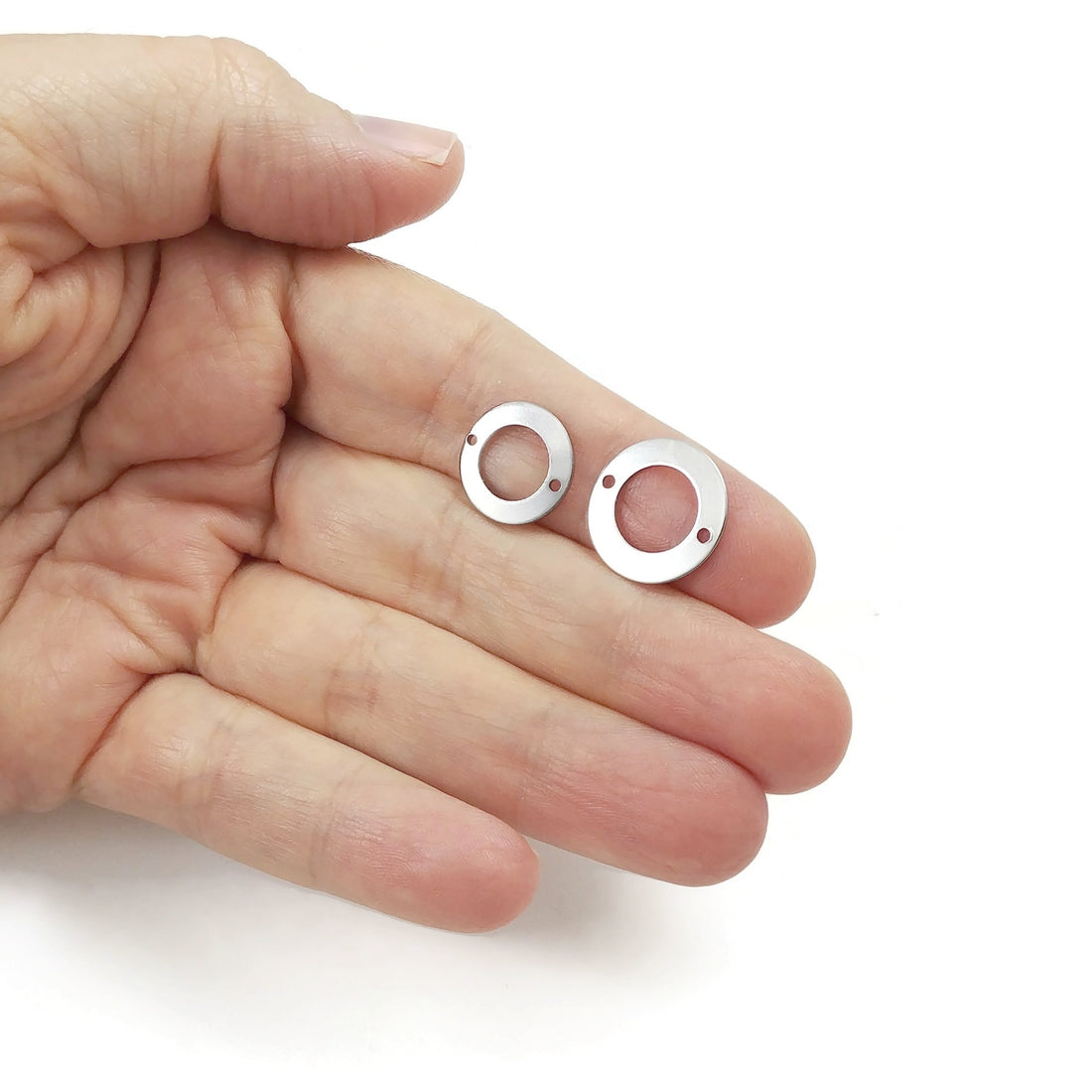 6 Donut connector stainless steel charms