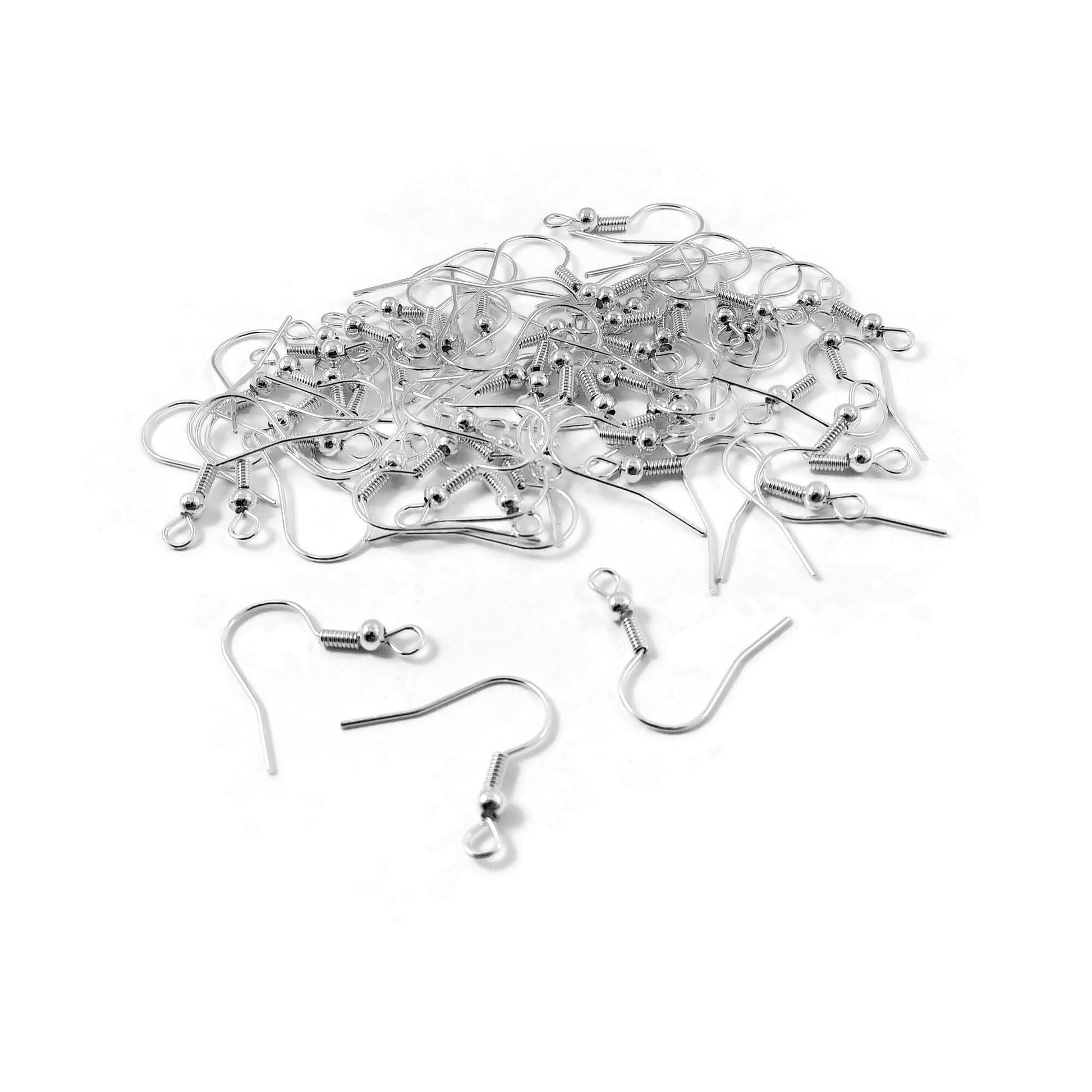 50 Crochets pour boucle d'oreille plaqué argent