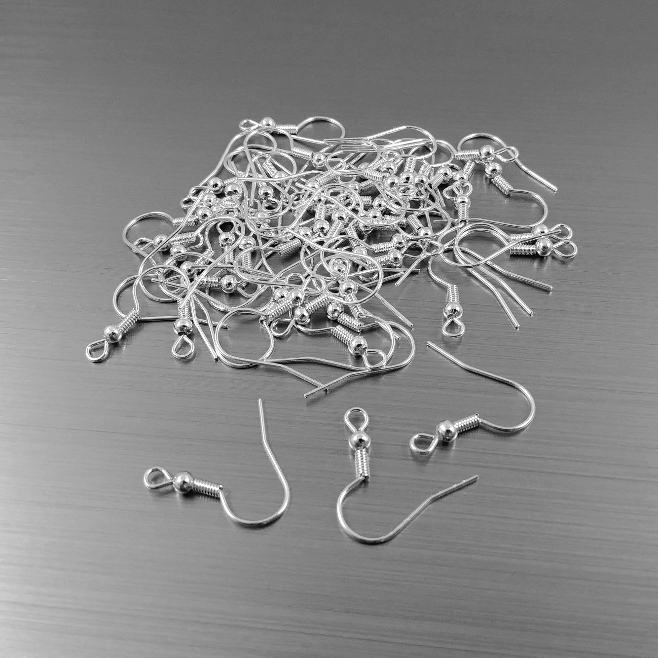 50 Crochets pour boucle d'oreille plaqué argent