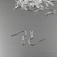 50 Crochets pour boucle d'oreille plaqué argent