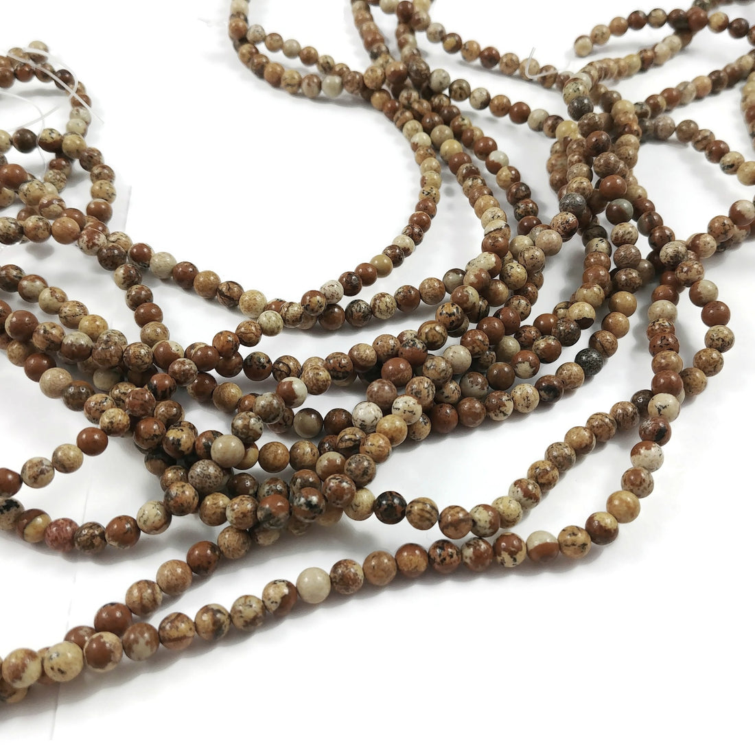 Pierres Naturelles Picture Jasper Rondes 4mm