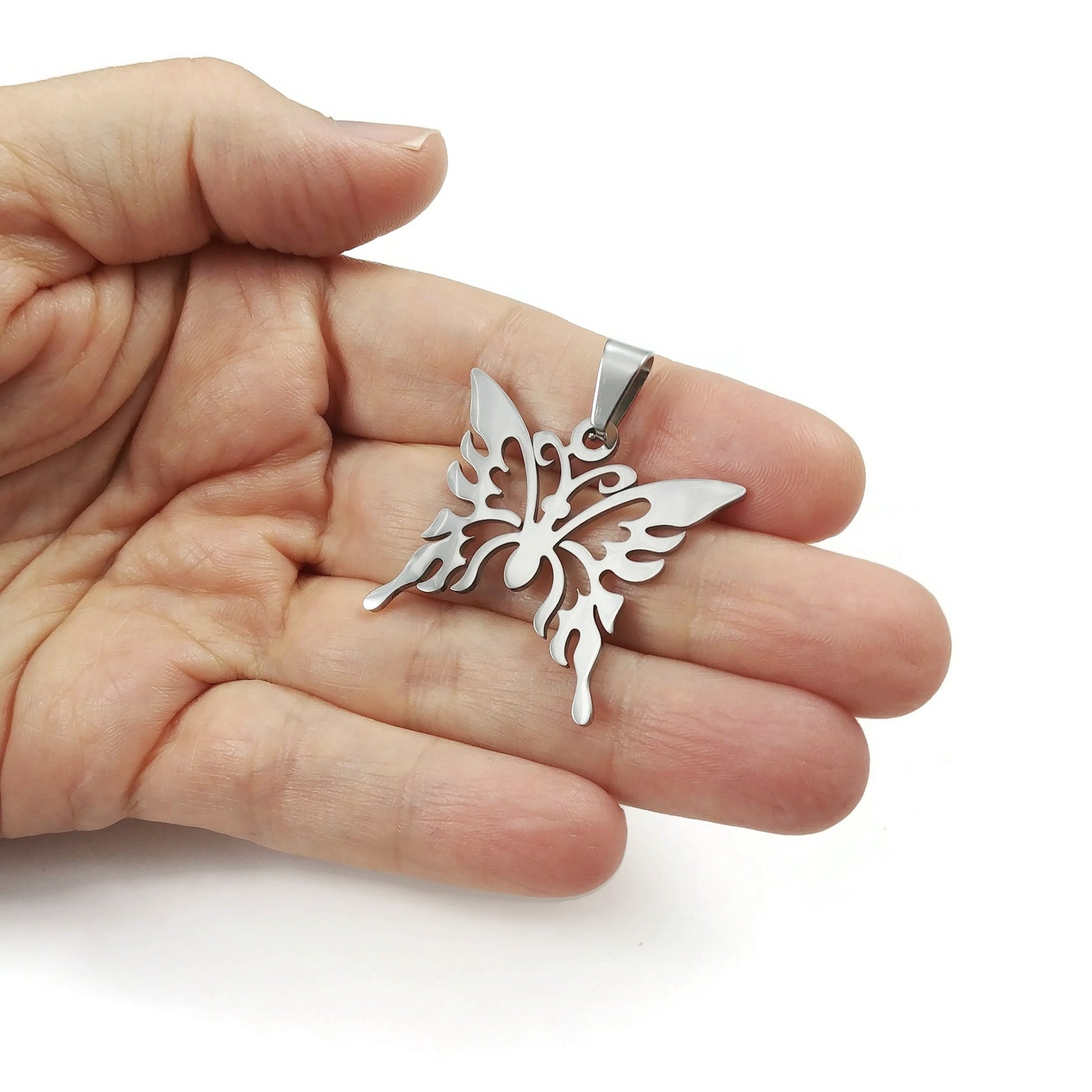 1 stainless steel butterfly pendant