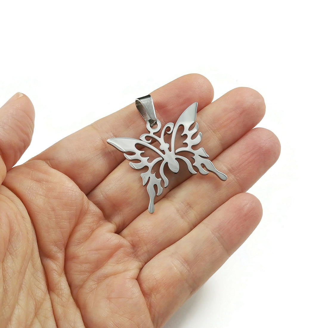 1 stainless steel butterfly pendant