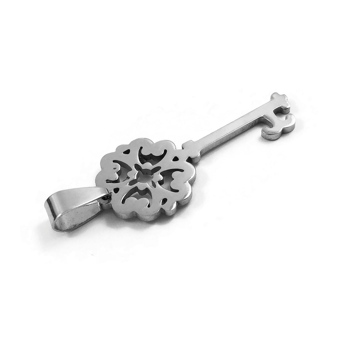 1 Key pendant stainless steel 38mm charm