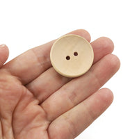 Unfinished wooden sewing buttons 20, 30, 35 or 40mm large buttons - set of 2