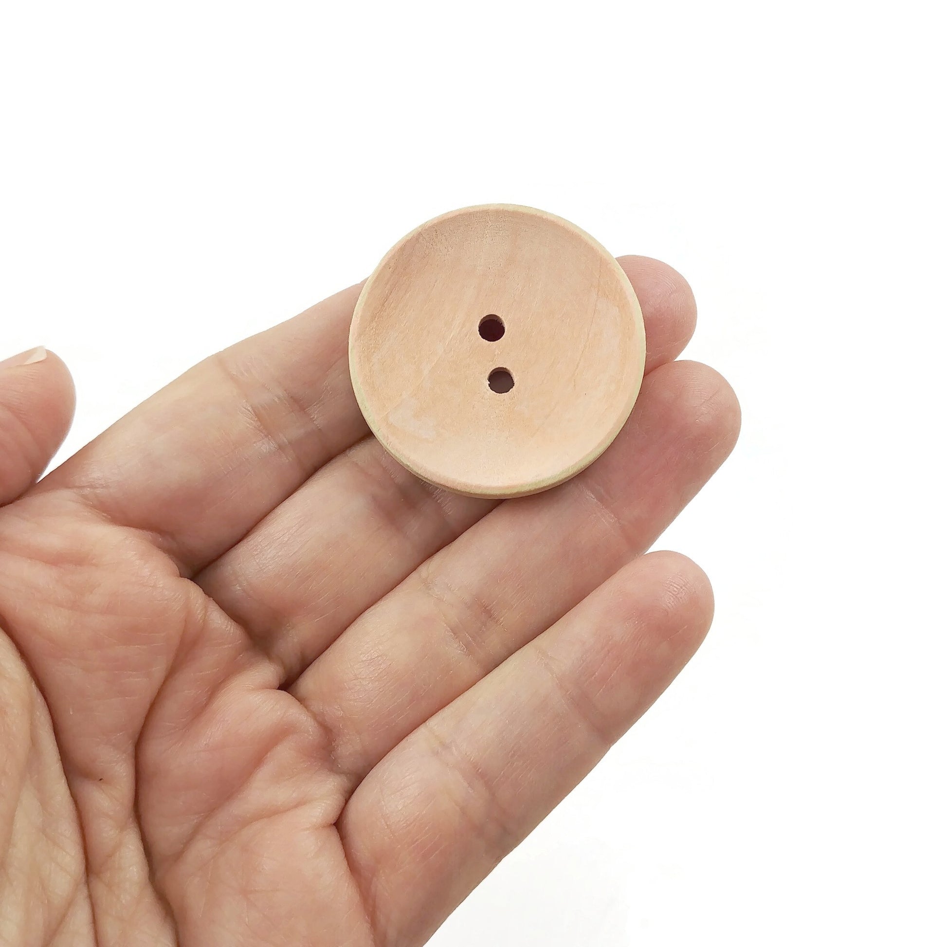 Unfinished wooden sewing buttons 20, 30, 35 or 40mm large buttons - set of 2