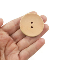 Unfinished wooden sewing buttons 20, 30, 35 or 40mm large buttons - set of 2
