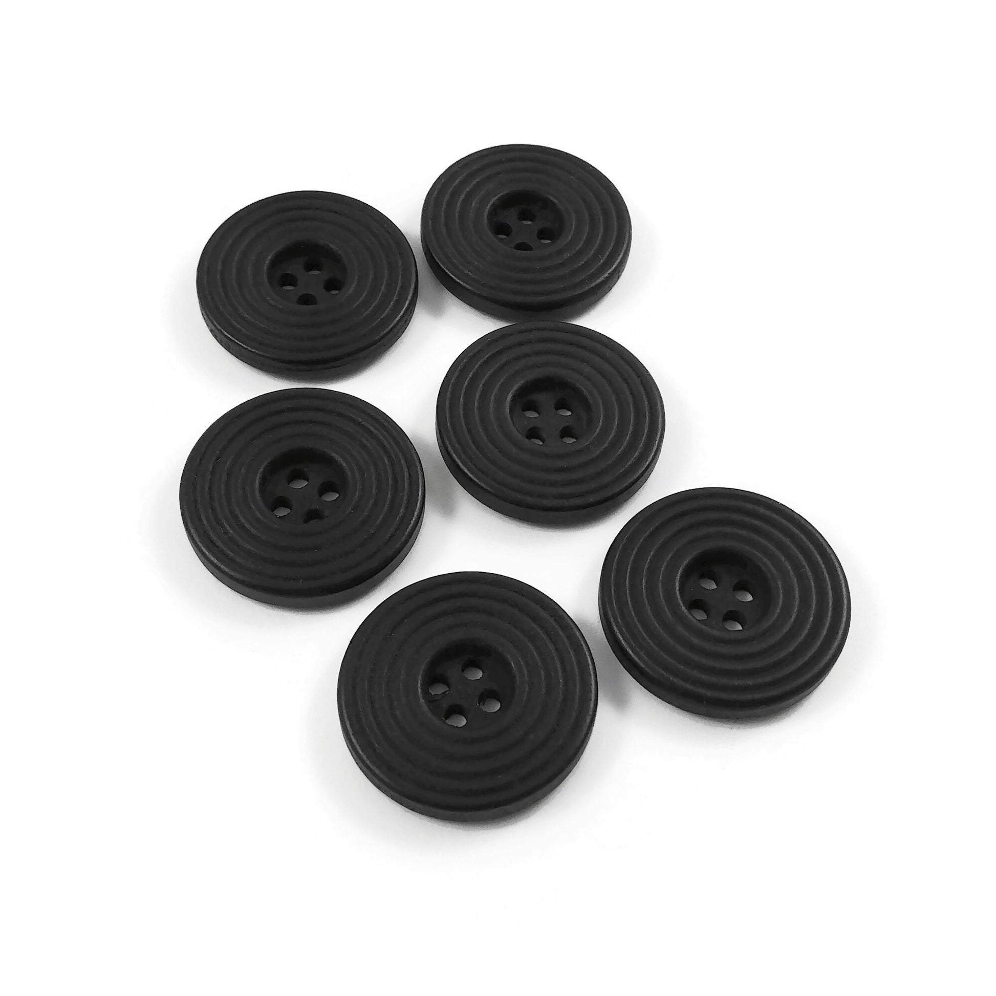 1 inch wooden sewing buttons 25mm - Set of 6 circle wood button - Choose your color