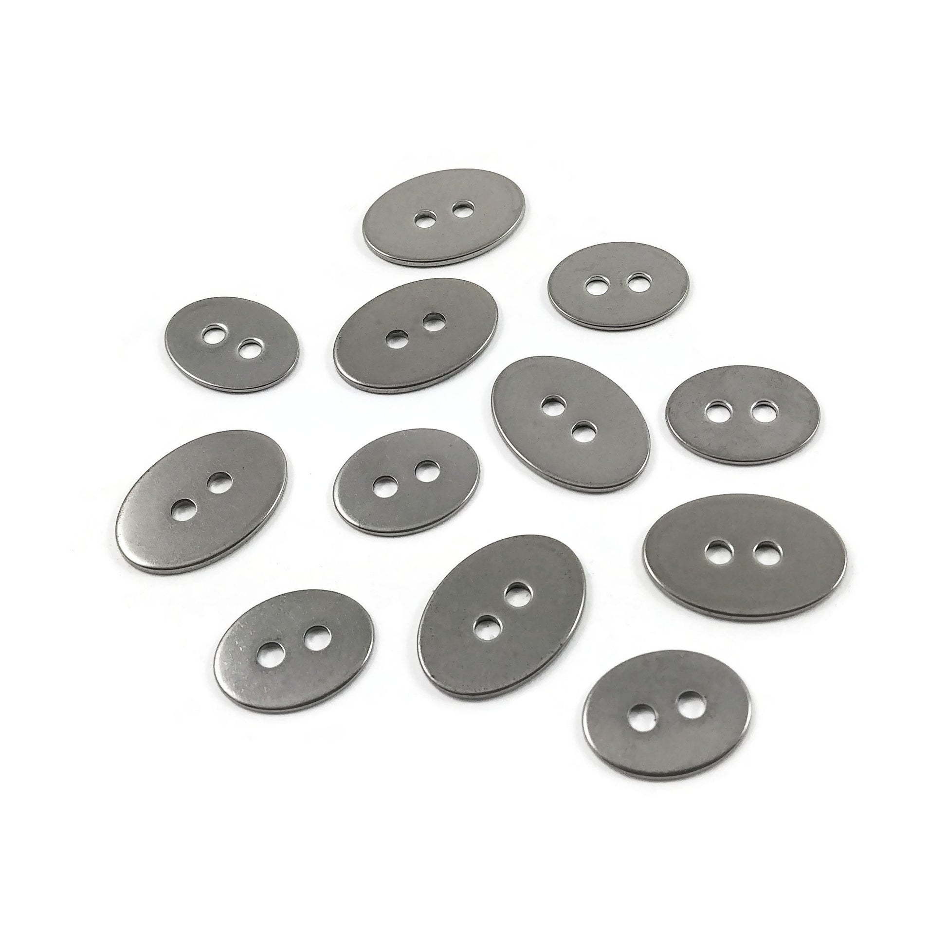 Boutons ovales en acier inoxydable 14mm ou 17mm