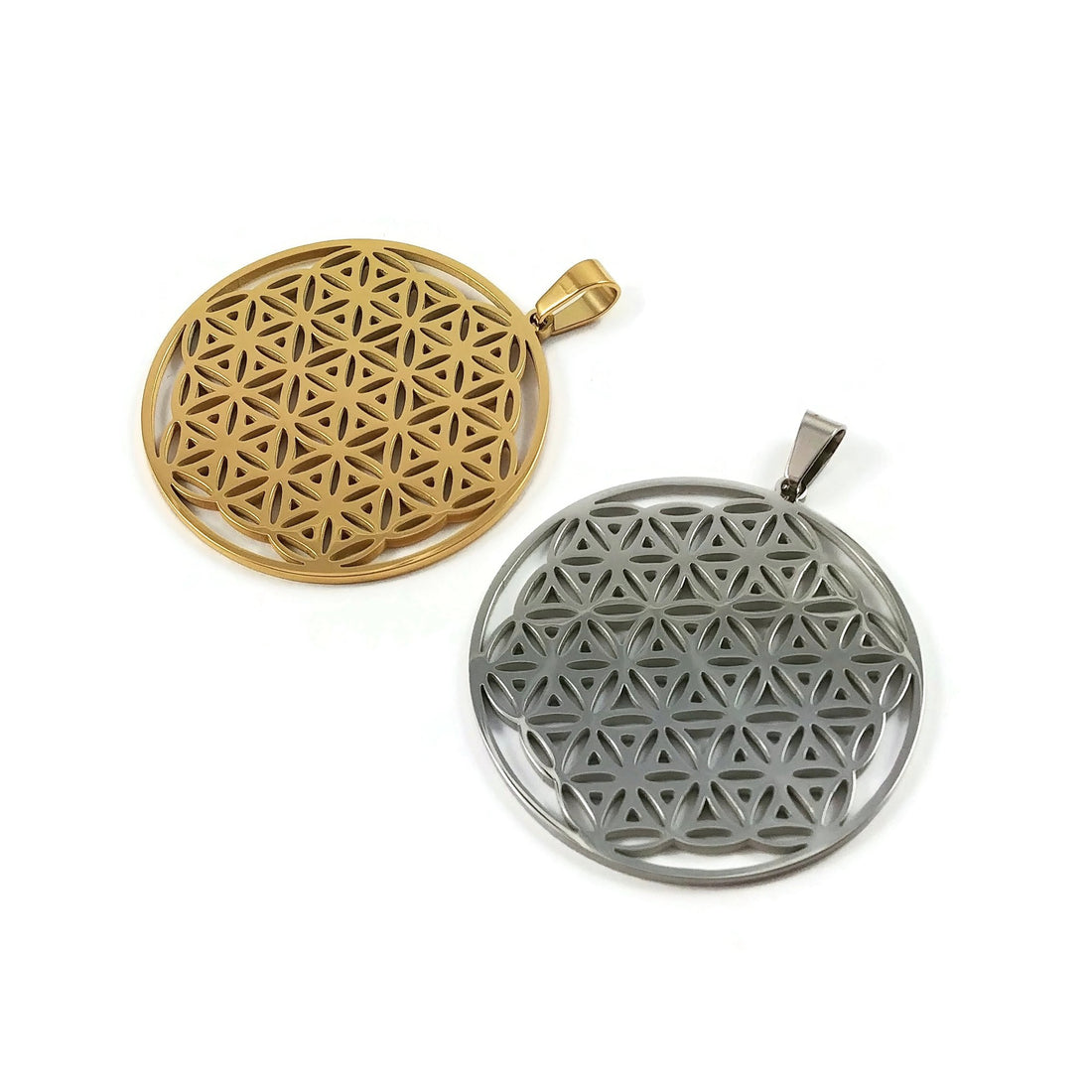 1 Stainless steel flower of life pendant