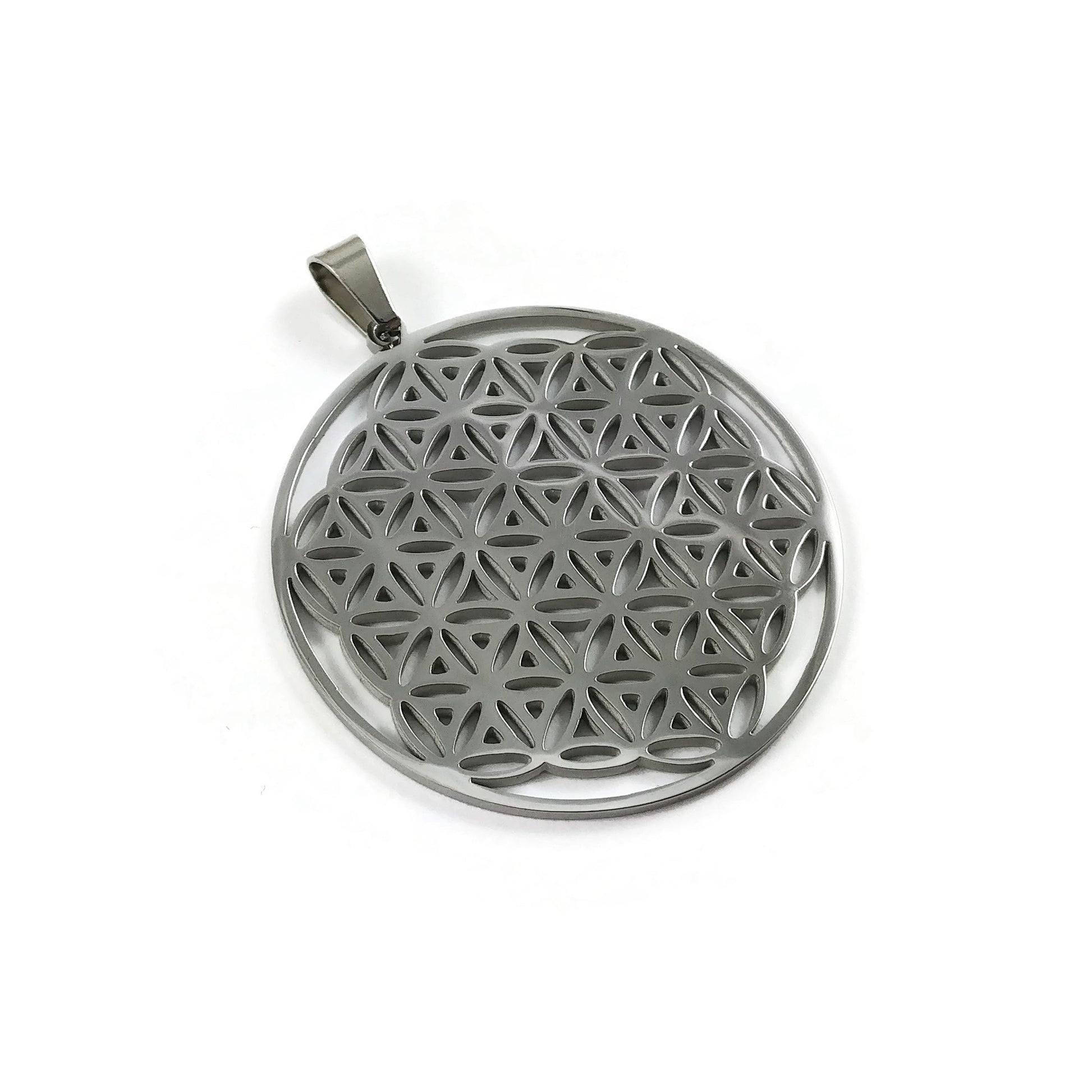 Pendentif fleur de vie en acier inoxydable