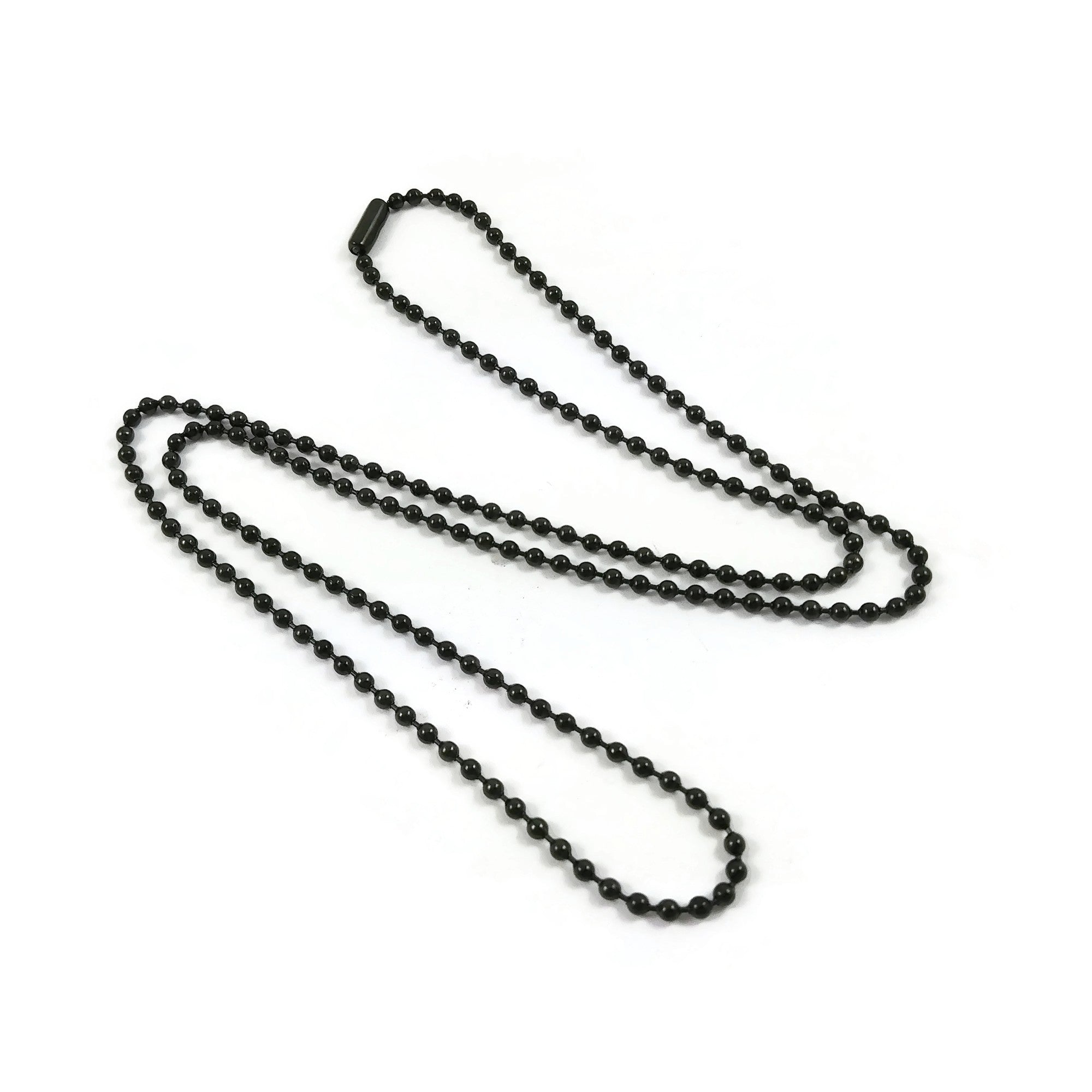 1 Black Stainless Steel Ball Chain 2.5mm - 23.5 inch