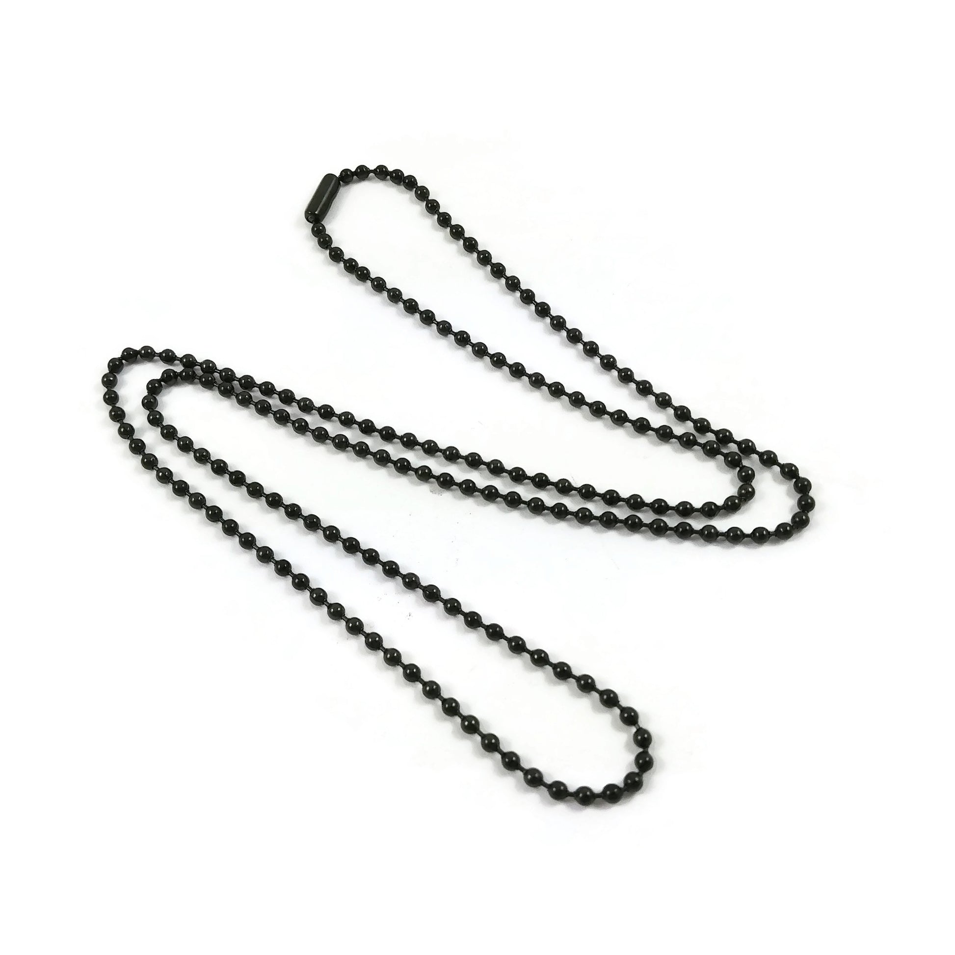 1 Black Stainless Steel Ball Chain 2.5mm - 23.5 inch