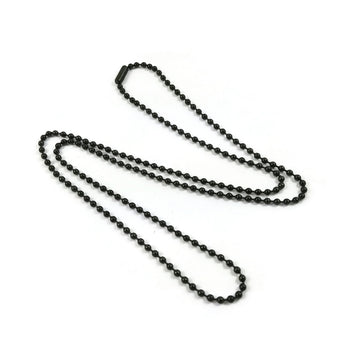 1 Black Stainless Steel Ball Chain 2.5mm - 23.5 inch