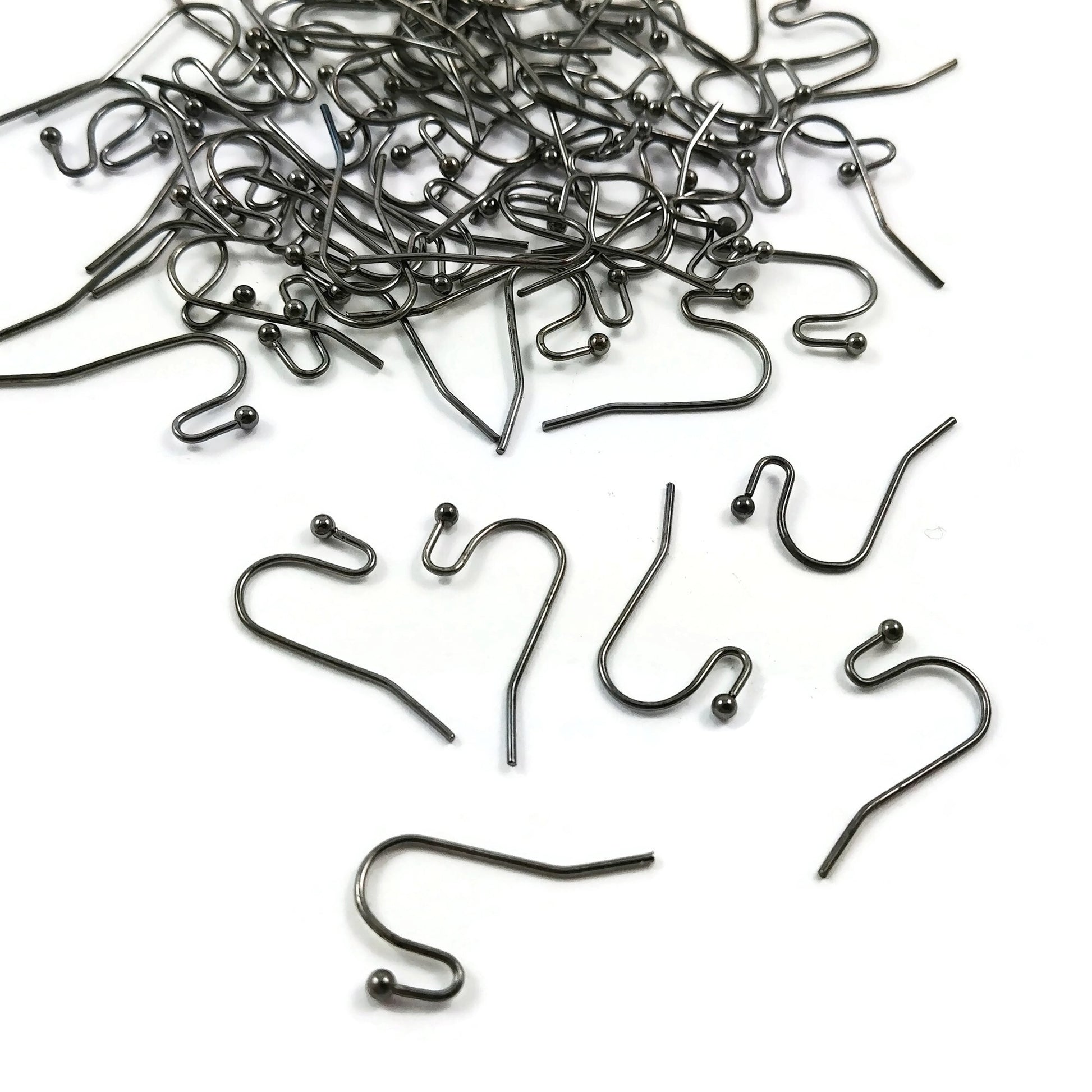 100 Crochets pour boucle d'oreille - Sans nickel - Or, argent, bronze, noir