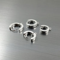 2 Stainless steel huggie hoops with loop, Gold, Silver, Earring findings