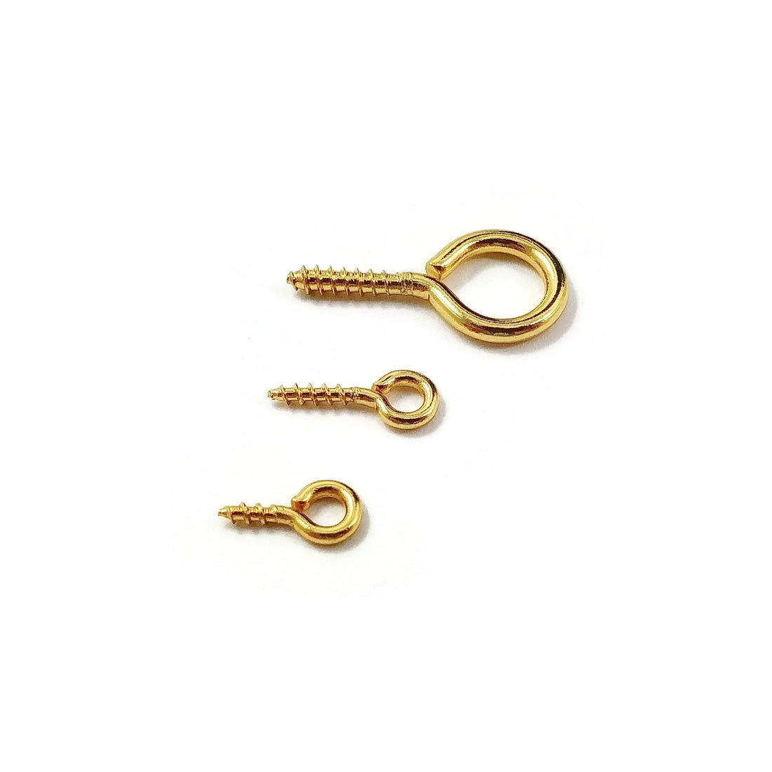 10 Gold Screw Eyes Bails - Stainless Steel Bails Top Drilled