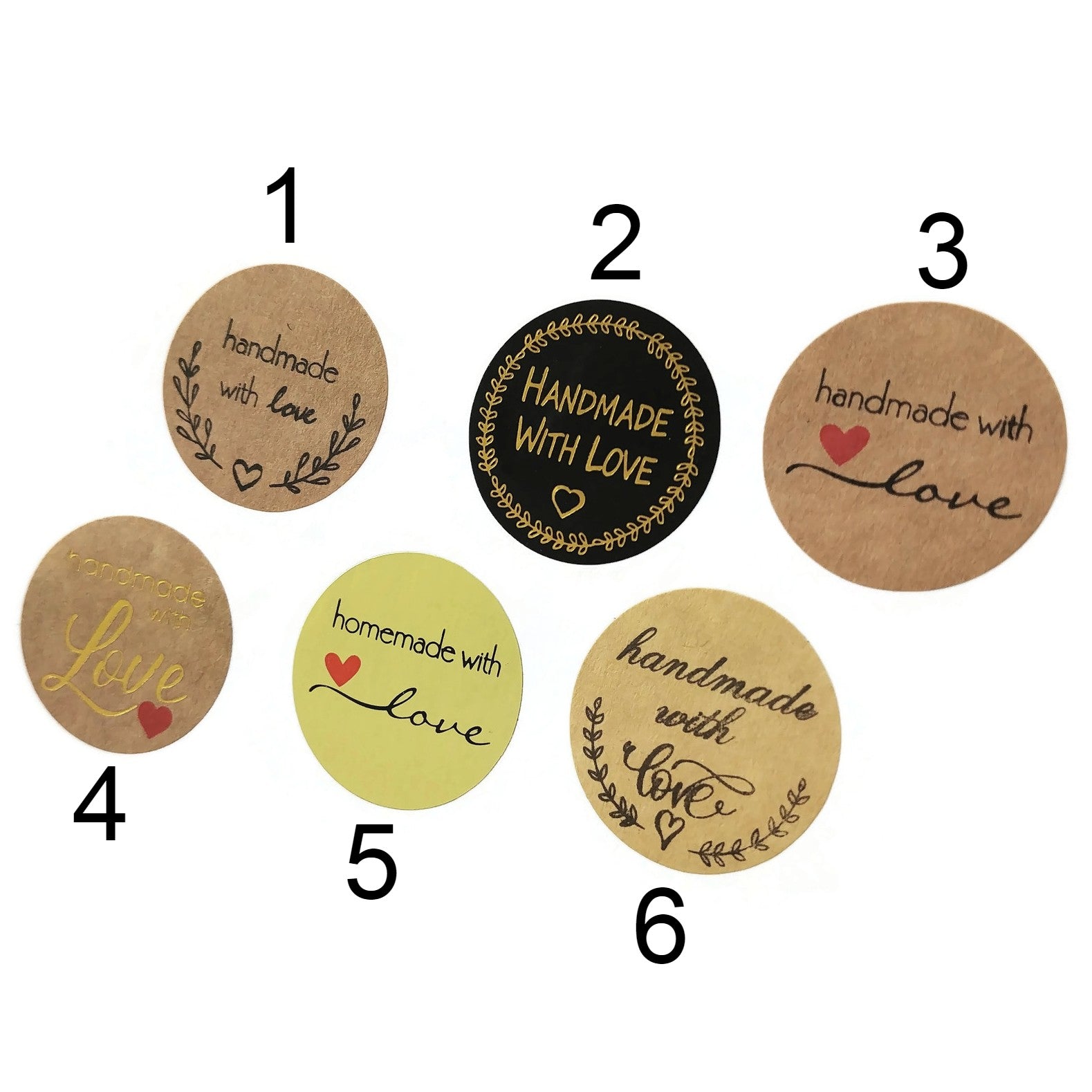 50 Handmade with love stickers