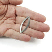 2 Pendentifs ovale pointu en acier inoxydable 35mm