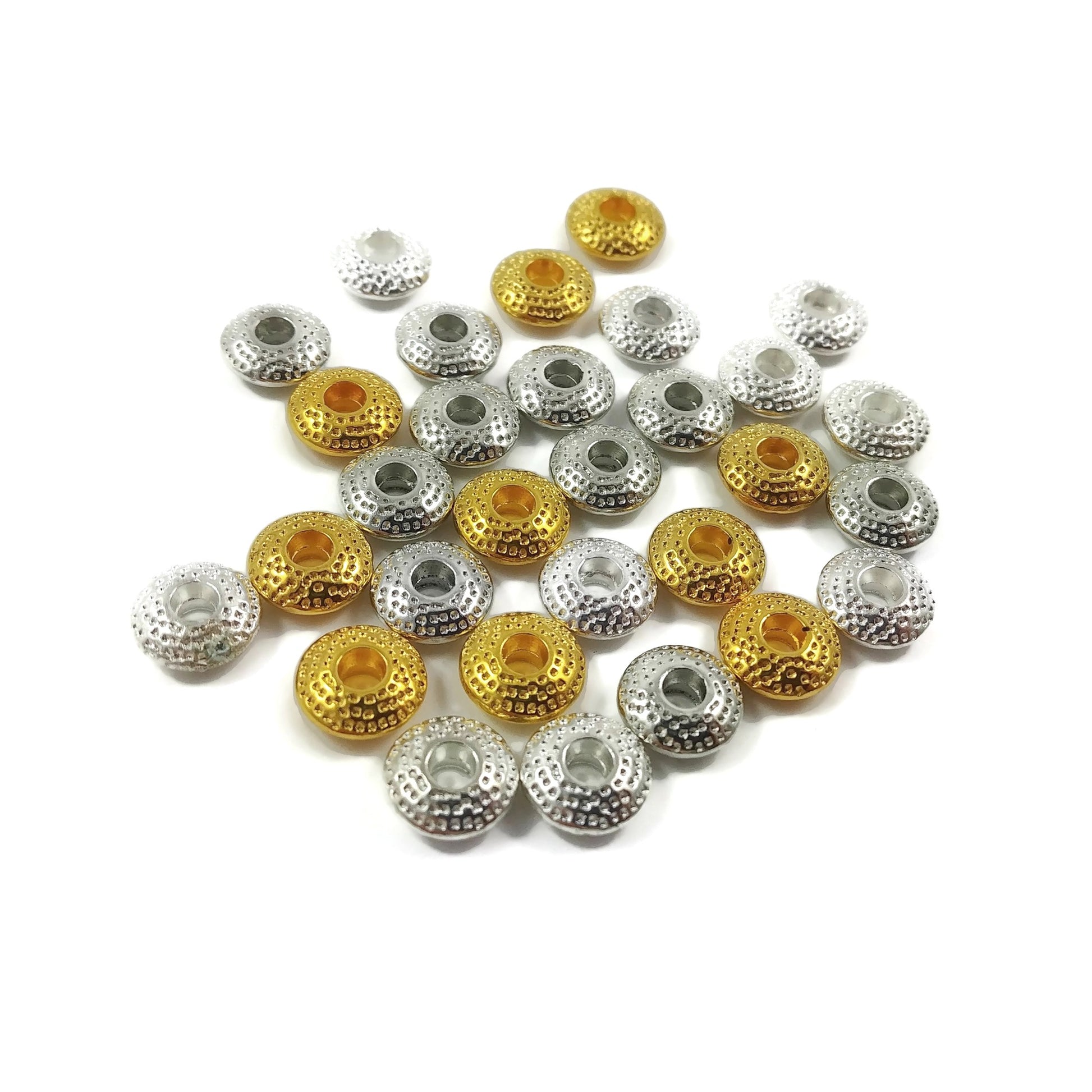 10 Tibetan rondelle beads 8mm - Nickel free, lead free and cadmium free