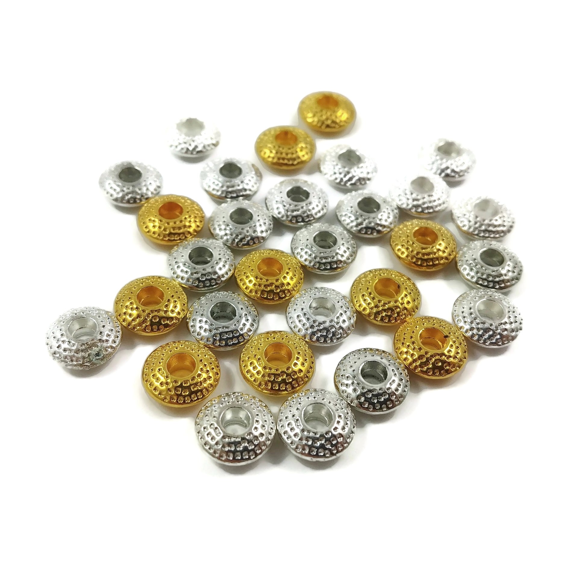 10 Tibetan rondelle beads 8mm - Nickel free, lead free and cadmium free