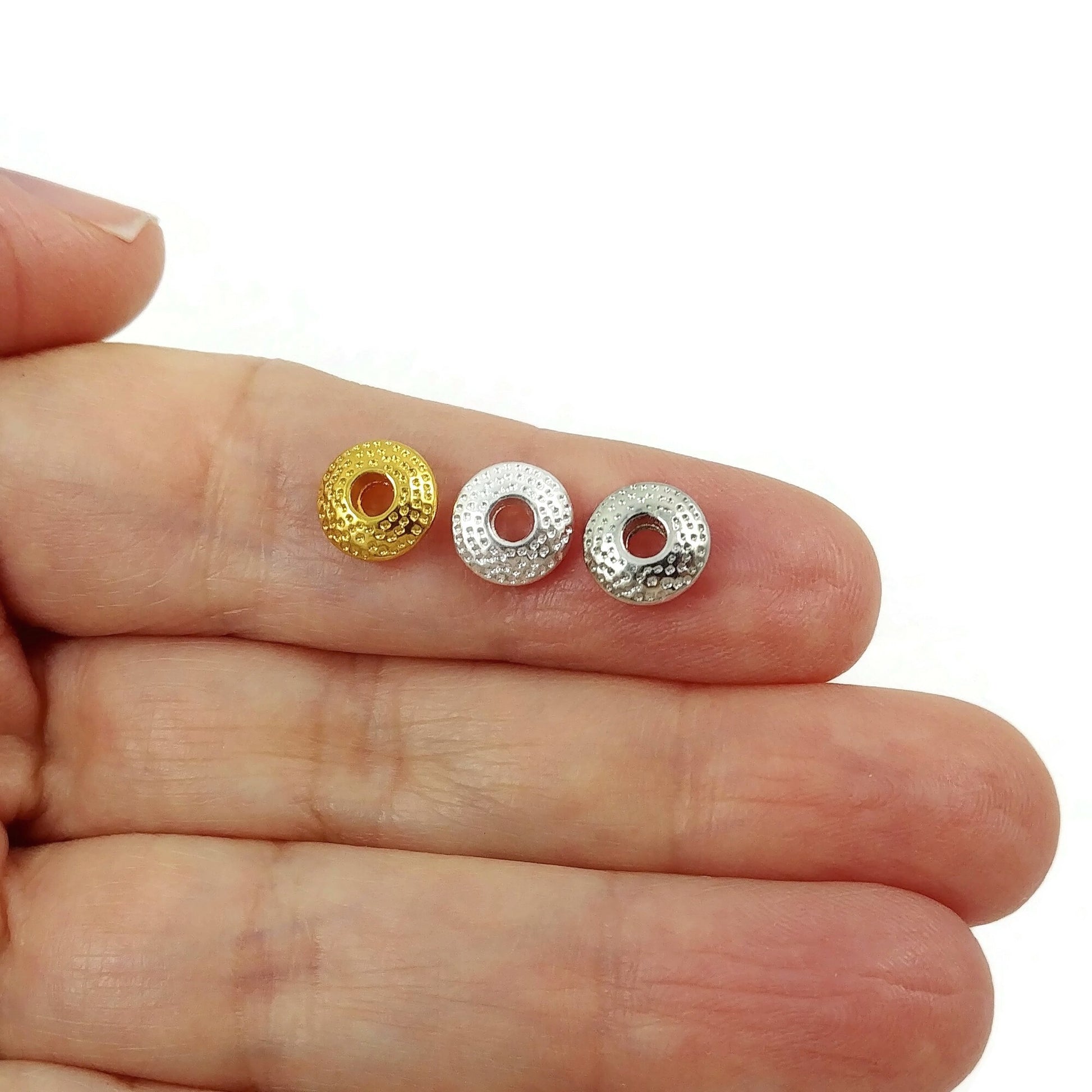 10 Tibetan rondelle beads 8mm - Nickel free, lead free and cadmium free