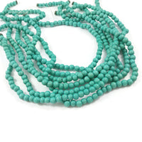 Turquoise 6mm, 8mm or 10mm wood round beads 16 inch strand