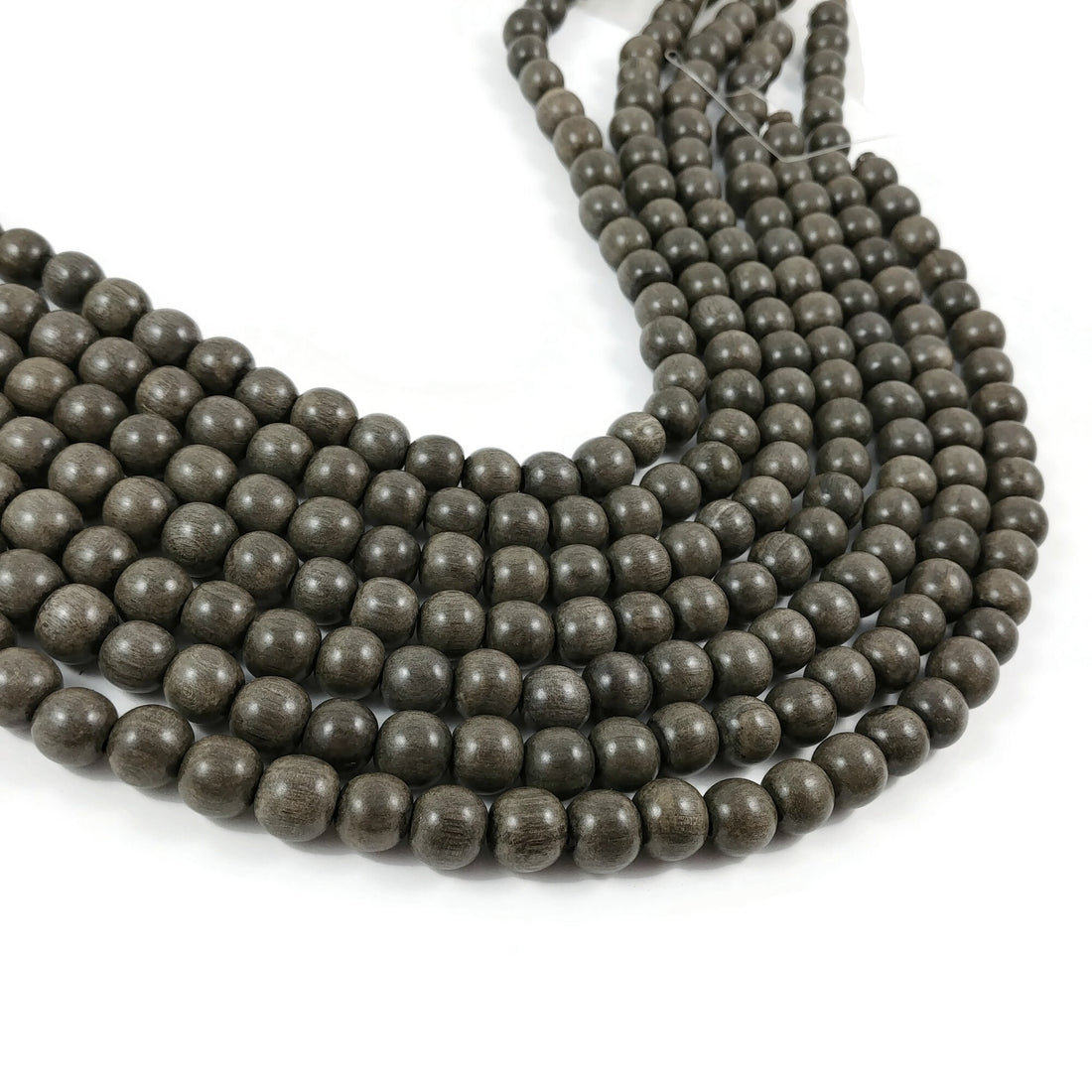 Grey Wooden Beads - Round Greywood Beads 6mm, 8mm or 10mm