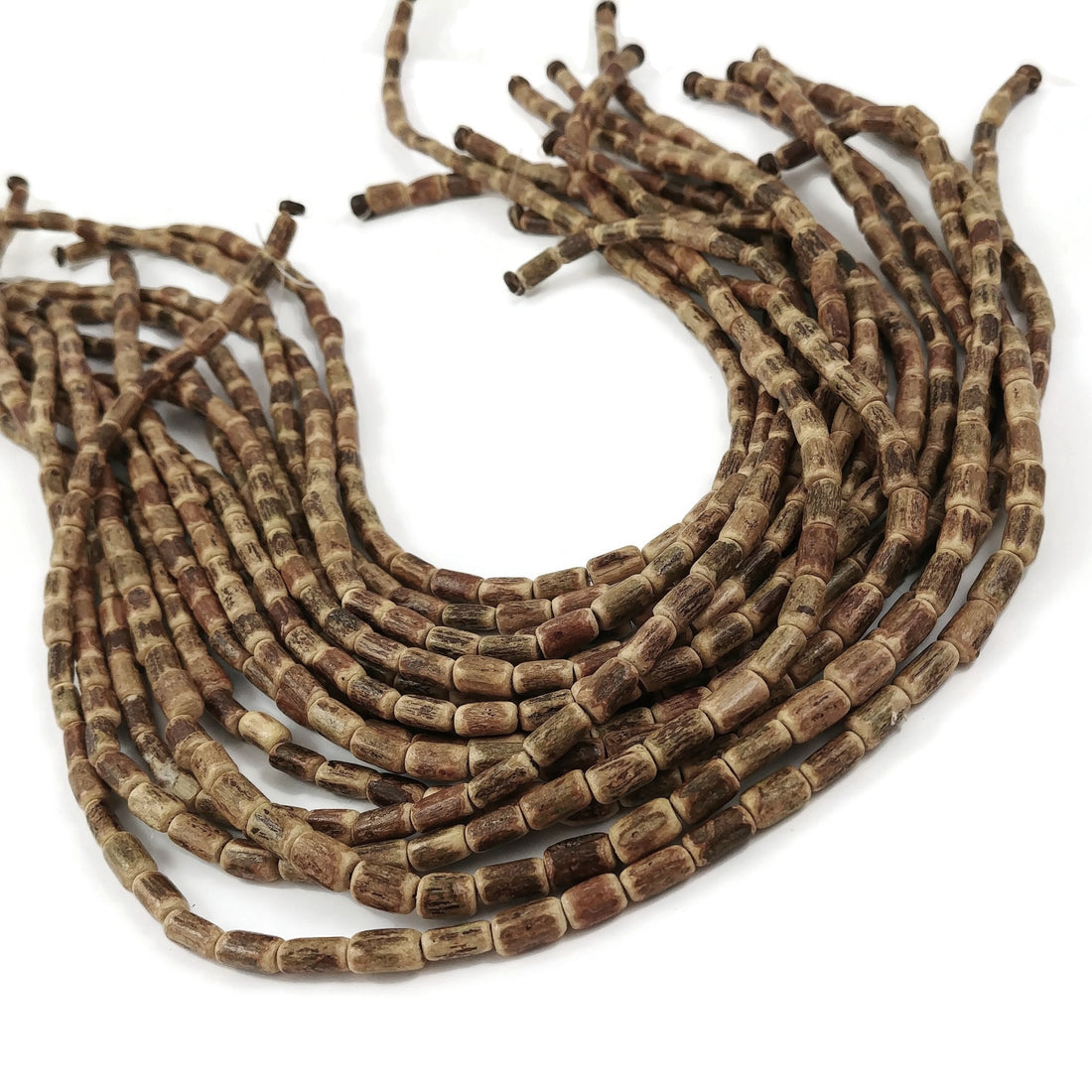 Sigid Vine Wood Tube Beads 8mm - Eco Friendly Tube Beads 8mm - 16" strand