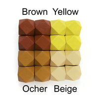 1 faceted hexagon wood bead, 14mm