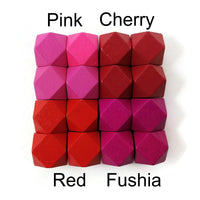 1 faceted hexagon wood bead, 14mm