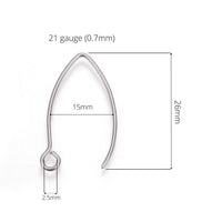 10 crochets pour boucle d'oreille en acier inoxydable hypoallergénique