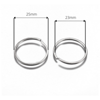 Grand anneau argent hypoallergénique en acier inoxydable 20mm ou 25mm