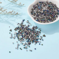 Perles de rocaille en verre - GRIS - Assortiment de formes et grandeurs