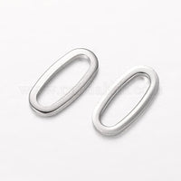 5 Anneaux ovales argent hypoallergénique en acier inoxydable 16x8mm