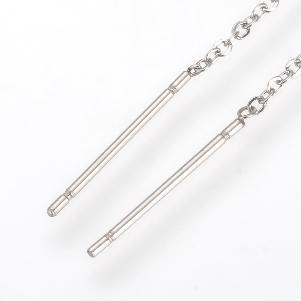 Chaîne pour boucle d'oreille en acier inoxydable hypoallergénique