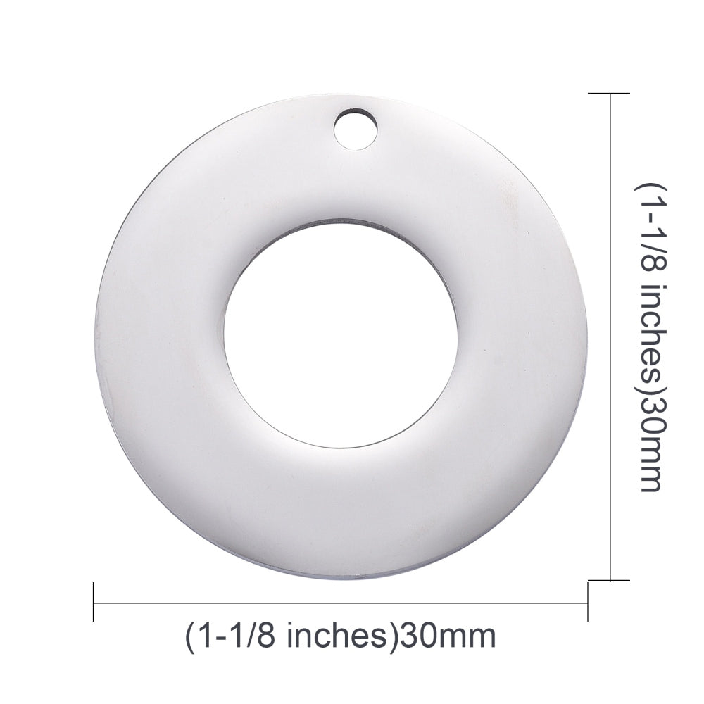 Pendentifs cercles en acier inoxydable
